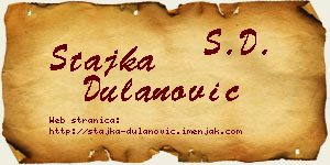 Stajka Dulanović vizit kartica